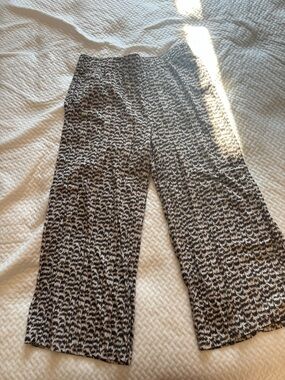 Patterned Wide Leg Pants